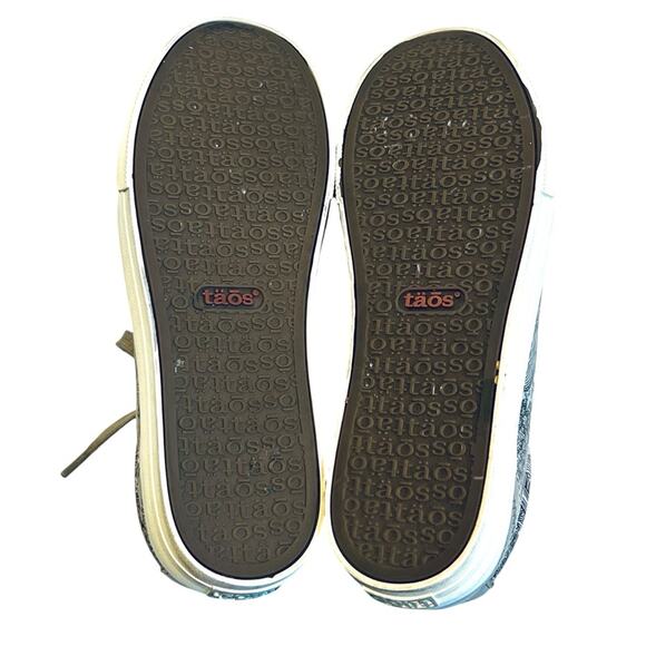 Taos Women’s Sz 7.5 Gray Paisley Taupe Leather Sneaker Plim Soul Lux Lace Up - Picture 10 of 11